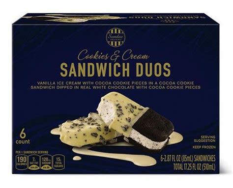 Sundae Shoppe Chocolate Chip Or Cookies Cream Dipped Sandwich Duo