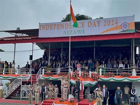 Mizoram Cm Lalduhoma Hoists National Flag On Th Independence Day In