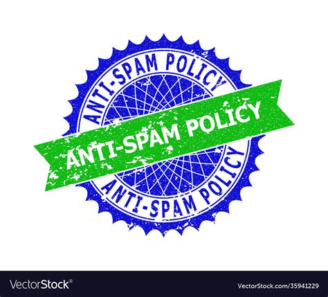 Anti Spam Policy Bicolor Rosette Grunge Stamp Vector Image