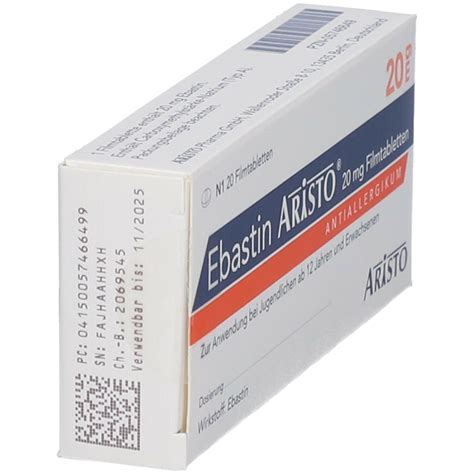 Ebastin Aristo 20 Mg 20 St Mit Dem E Rezept Kaufen Shop Apotheke