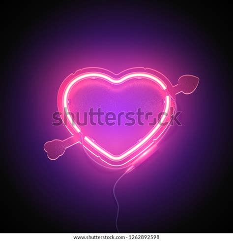 Bright Heart Neon Sign Retro Neon Stock Vector Royalty Free