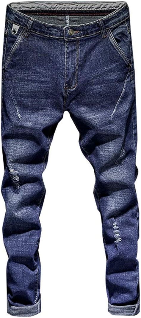 Hucodevan Hombre Pantalones Vaqueros Rotos Moda Casual Rectos Slim