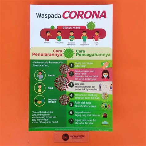 Jual Poster Waspada Corona 2 Poster Virus Covid 19 Poster Kesehatan