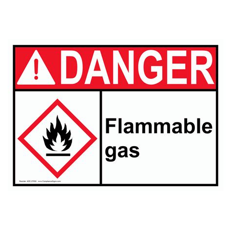 Danger Sign Flammable Gas Ansi Ghs