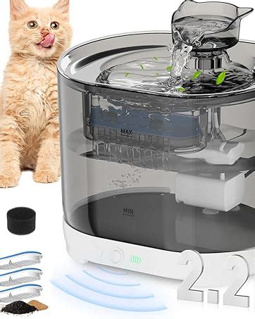 Bebedouro Sem Fio Para Gatos - bebedouro para gatos sem fio com sensor, 3,2 L fonte de água para ...
