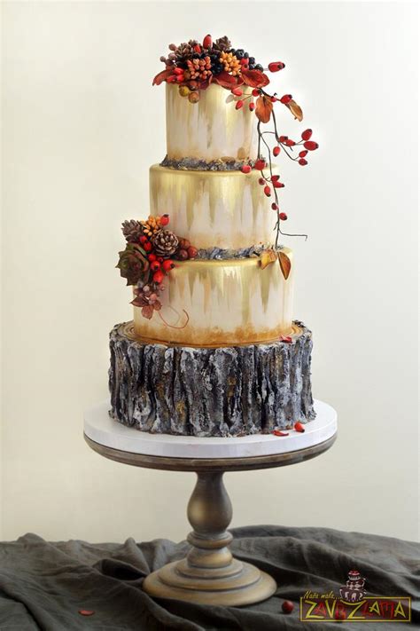 Rustic Autumn Wedding Cake Decorated Cake By Nasa Mala CakesDecor