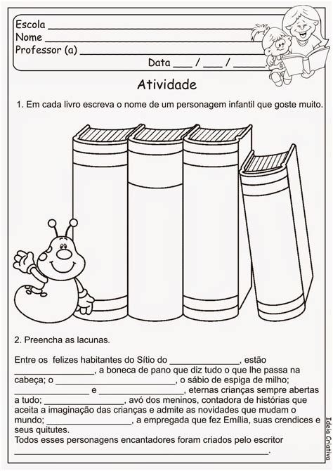 Pedag Giccos Dia Nacional Do Livro Infantil Atividades Parte