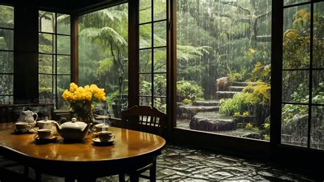 Best Soothing Rain For Sleep Listening To The Rain In The Courtyard