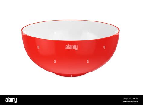 Red Ceramic Bowl On A White Background 3d Rendering Stock Photo Alamy