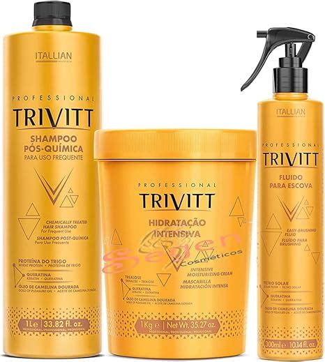 Kit Trivitt Shampoo Pós Química 1L Hidratação Intensiva 1Kg Fluído