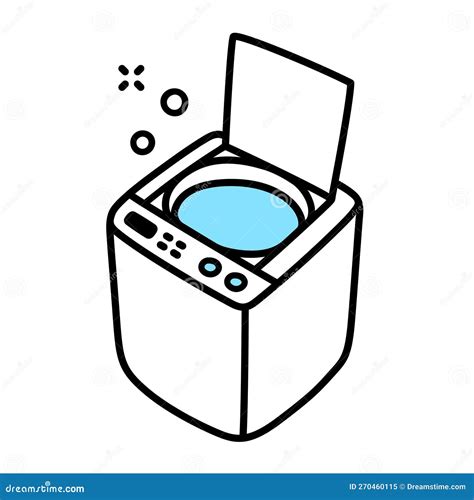 Top Load Washing Machine Cartoon Icon Stock Vector Illustration Of