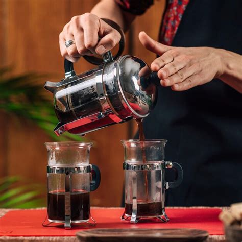 Premium Photo French Press Coffee Barista Pouring French Press Coffee