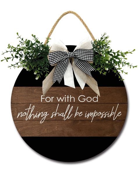 Nothing Shall Be Impossible Front Door Sign Funny Wreaths Hanging