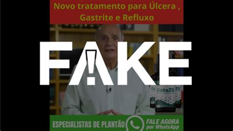 É FAKE que Drauzio Varella recomenda produto para úlcera gastrite e