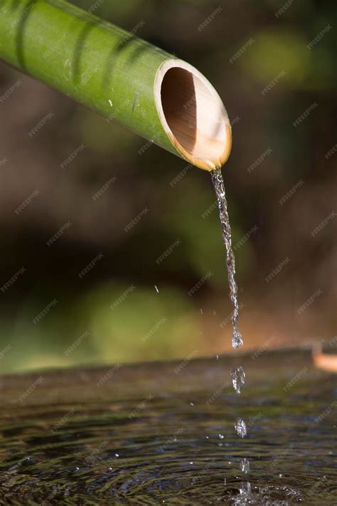 Premium Photo | Bamboo fountain in japanese temple