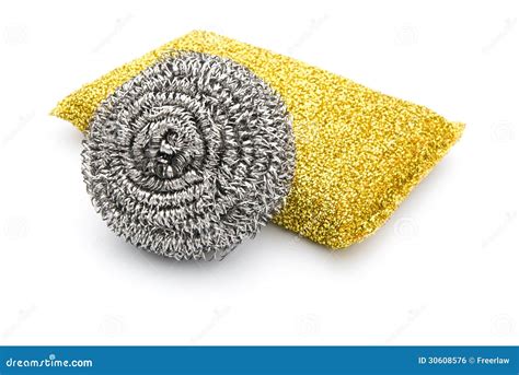 Two Kinds Of Steel Wool Dishwashing Stock Photo Image Of Polish