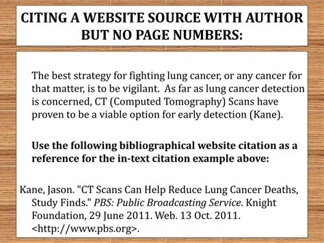 Mla In Text Citation Website Example No Author