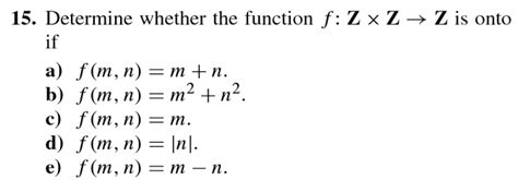 Solved 15 Determine Whether The Function F Zx Z Z Is