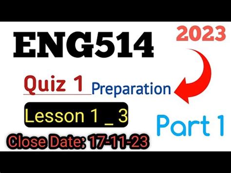 Eng514 Quiz 1 Eng514 Quiz 1 Preparation 2023 Eng514 Midterm