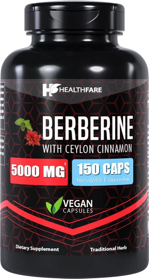 Healthfare Berberina con canela de Ceilán 5000 mg 150 cápsulas