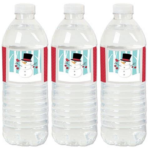 Big Dot Of Happiness Let It Snow Snowman Christmas Party Water Bottle