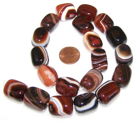 Strand Of Semiprecious Gemstone Large Nugget Beads Brown