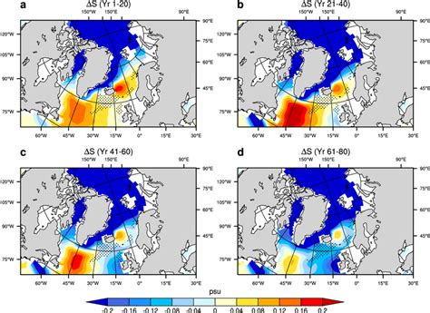 Annual Mean Salinity Anomalies Color Shading Psu Averaged Over The