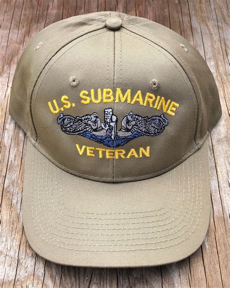 U S Submarine Veteran Ball Cap Silver Dolphins Navy Vet Hat Etsy