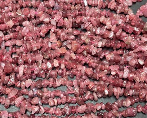 Pink Tourmaline 3 6mm Tiny Chip Beads Natural Gemstone Chips 16 Stran