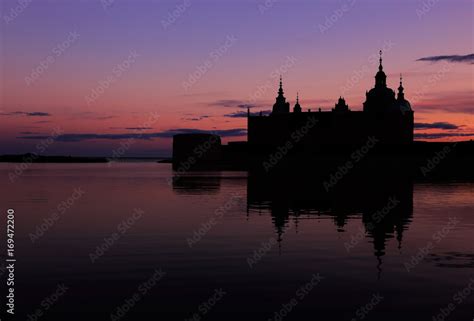 Silhouetted Kalmar castle Stock Photo | Adobe Stock