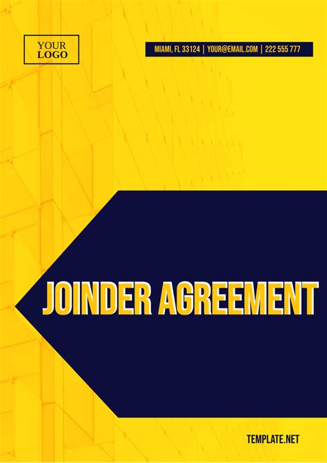 Joinder Agreement Template Edit Online And Download Example