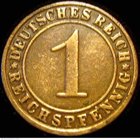 1 Reichspfennig 1925 G Weimar Republic 1919 1932 Germany Coin