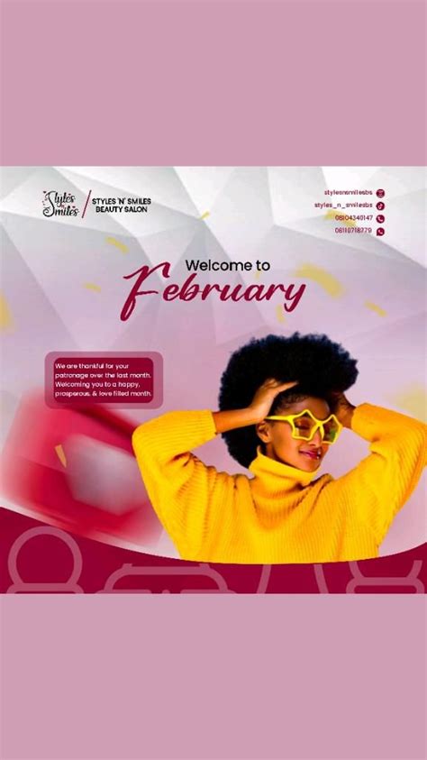 February Happy New Month Flyer Design