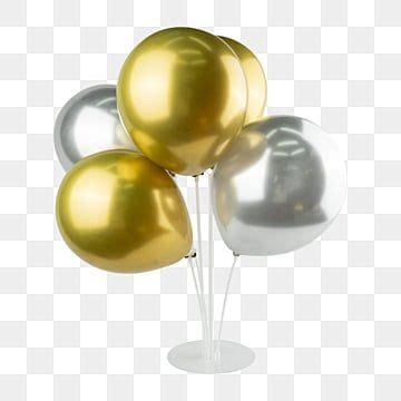 Combinación De Globo Dorado Y Globo Plateado Colocados PNG dibujos