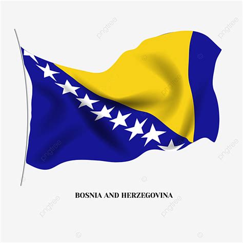 Bandera De Bosnia Y Herzegovina De Dibujos Animados Dibujados A Mano