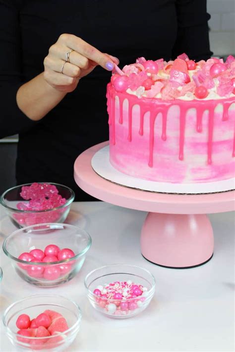 Pink Drip Cake Easy Recipe And Tutorial Chelsweets