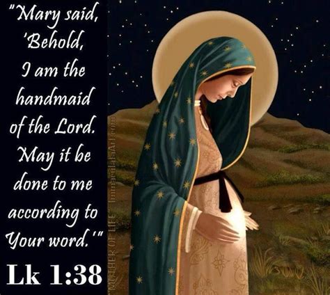 Luke 1 38 Blessed Mother Mary Blessed Mother Mother Mary