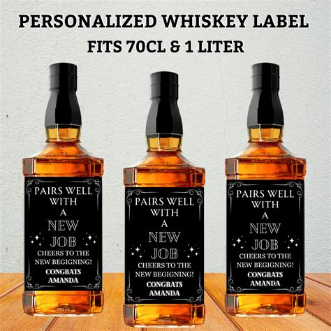 Personalized Whiskey Bottle Label, Pairs Well With New Job Label ...