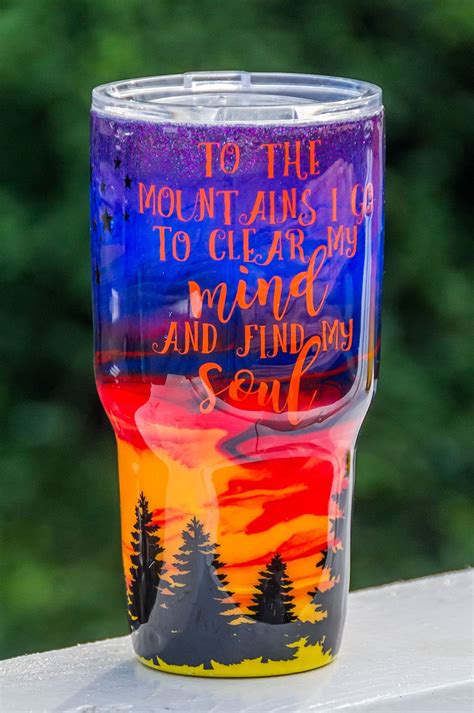 Sunset Mountain Tumbler Custom Tumbler Cups Custom Tumblers Tumbler