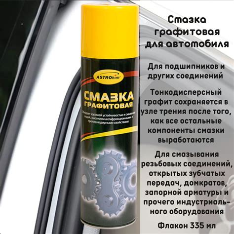 Смазка графитовая автомобильная, аэрозоль ASTROhim AC455 - купить в ...