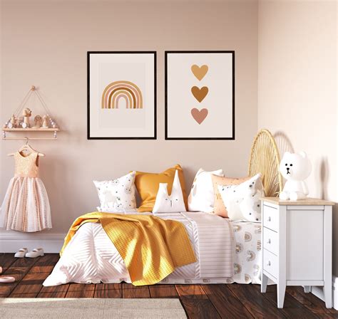 Gelbes Boho Kinderzimmer Wand Dekor M Dchen Kinderzimmer Etsy De