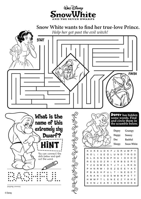 Disney Activity Sheets For Kids