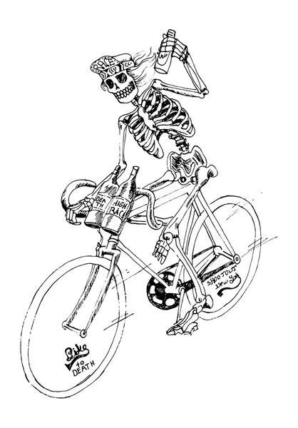 Skeleton riding bicycle — Stock Vector © depositphotos01 #97355940