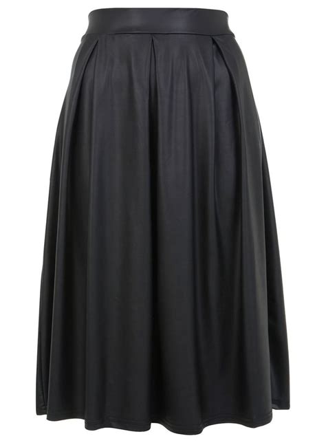 Faux Leather Pleat Midi Skirt View All New In Miss Selfridge