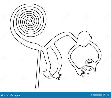 Geoglyph Of The Monkey, The Nazca Lines, Nazca Desert, Peru Vector Illustration | CartoonDealer ...