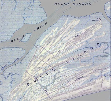 1919 Topo Map Of Bulls Island South Carolina Quadrangle Etsy