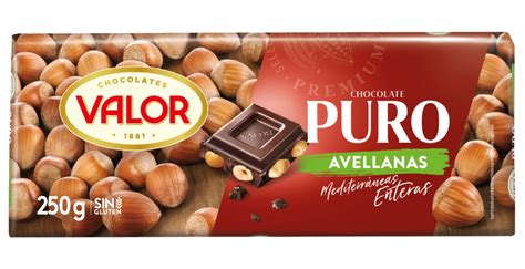 Chocolate Puro Con Avellanas Chocolates Valor