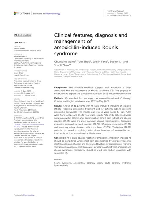 (PDF) Clinical features, diagnosis and management of amoxicillin ...