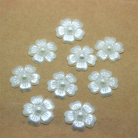 Pcs Lot Mm Flatback Resin Abs Imitation Flower Pearl Craft For Diy