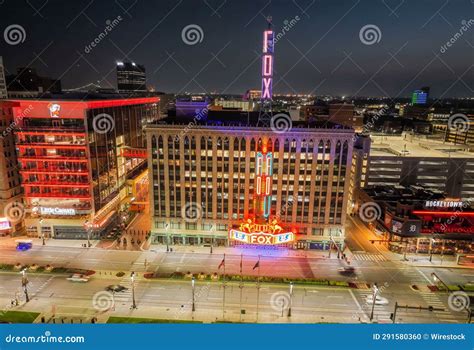 Stunning Aerial View Of A Detroit City In Michigan Usa Editorial
